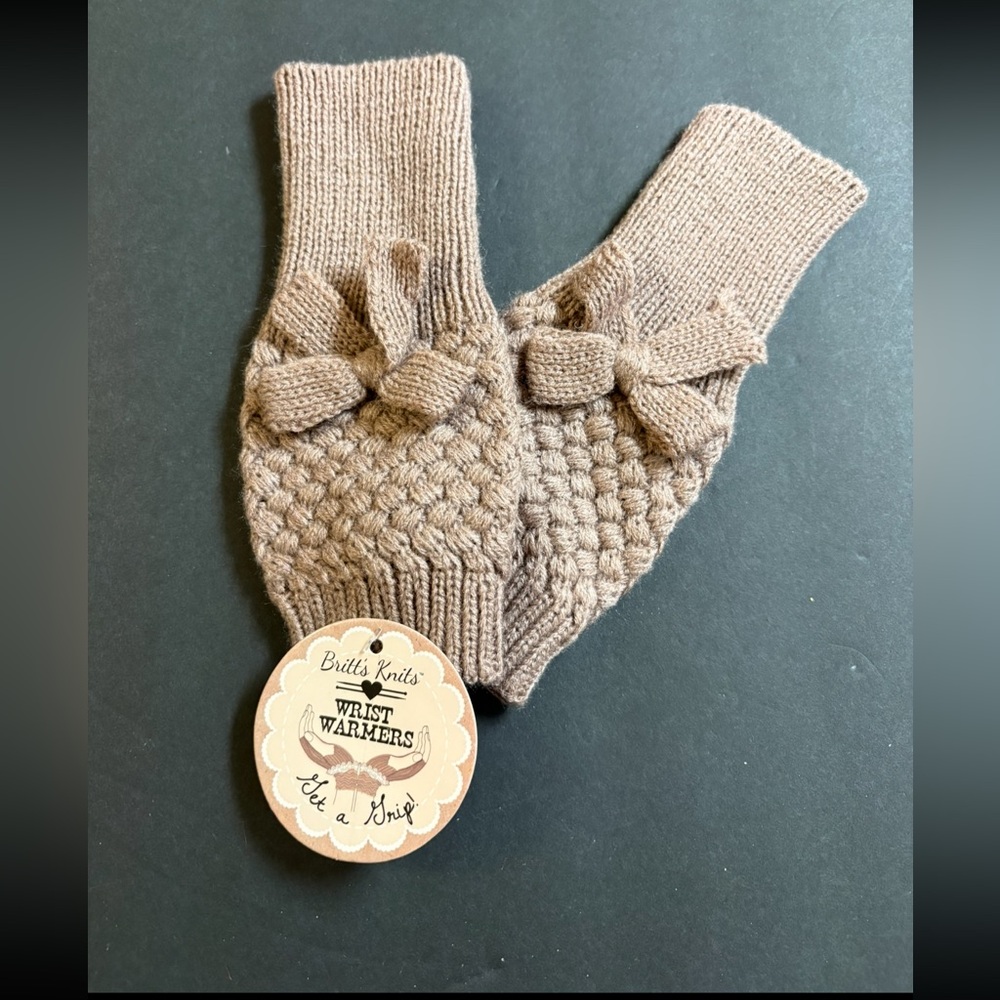Betta Knits Brown Wrist hand Warmers